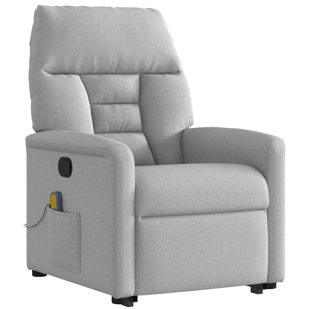 Fauteuil de massage inclinable gris nuage tissu