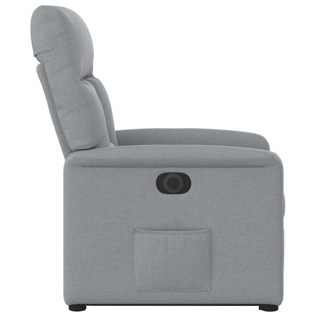 Fauteuil inclinable électrique gris clair tissu - XIOS