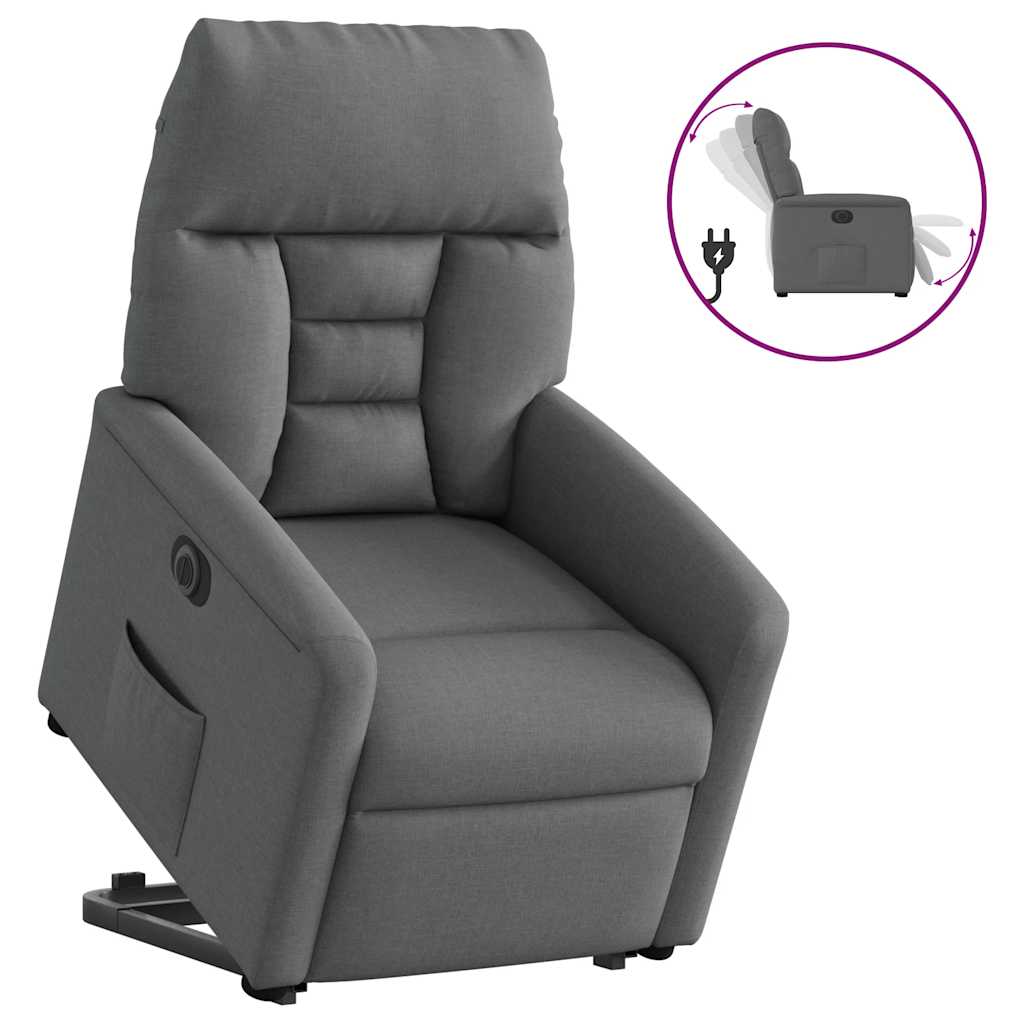 Fauteuil inclinable électrique gris foncé tissu - XIOS