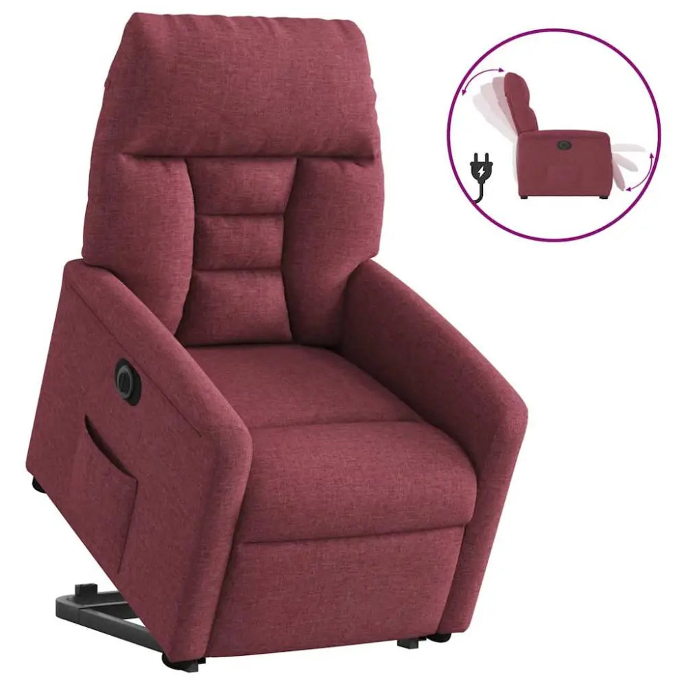 Fauteuil inclinable électrique rouge bordeaux tissu - XIOS