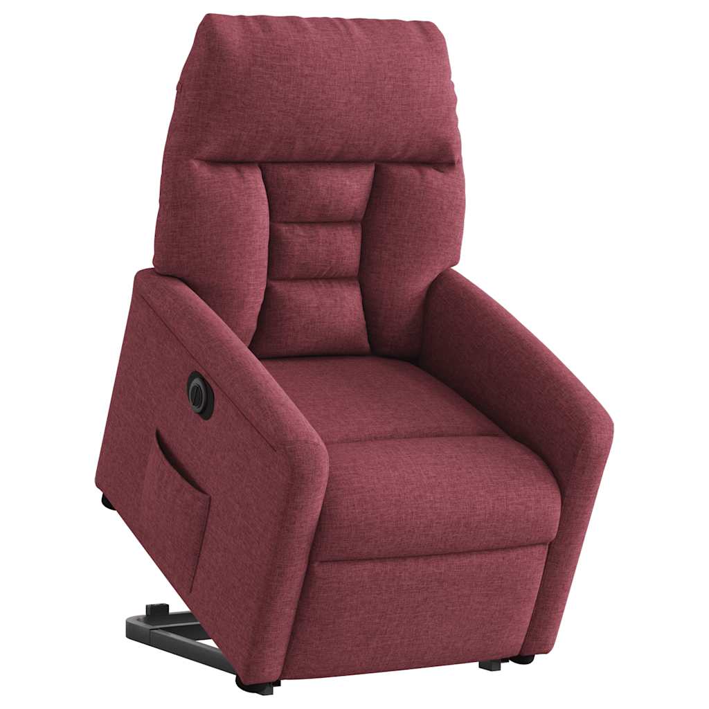 Fauteuil inclinable électrique rouge bordeaux tissu - XIOS