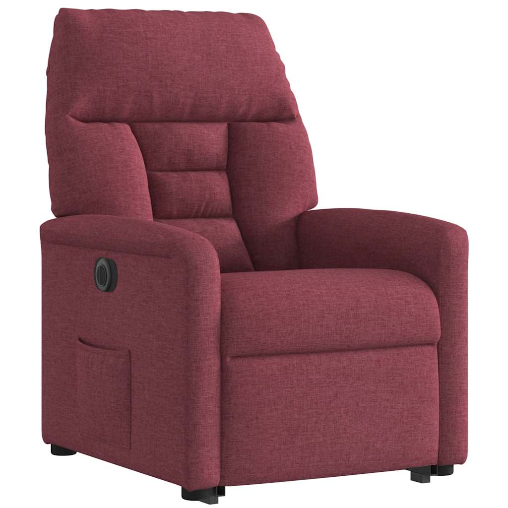 Fauteuil inclinable électrique rouge bordeaux tissu - XIOS