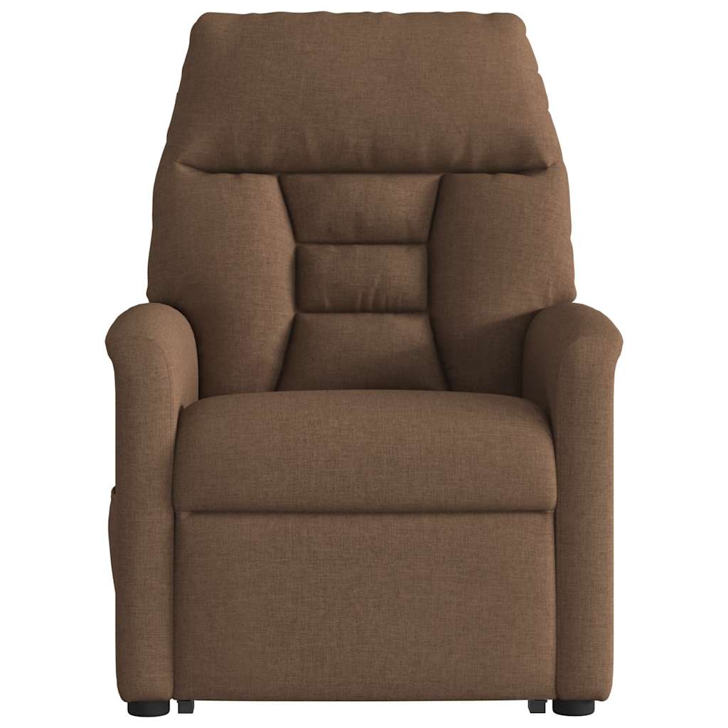 Fauteuil inclinable électrique marron tissu - XIOS