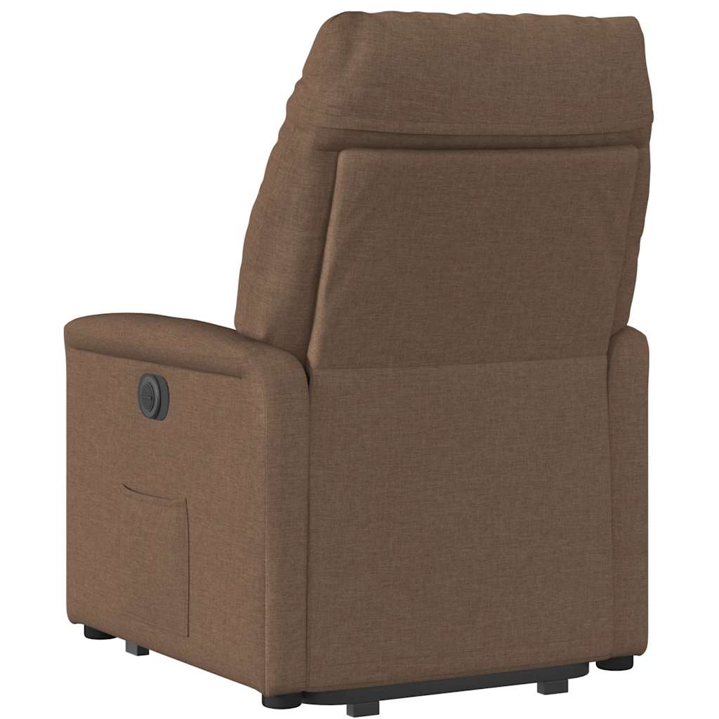 Fauteuil inclinable électrique marron tissu - XIOS