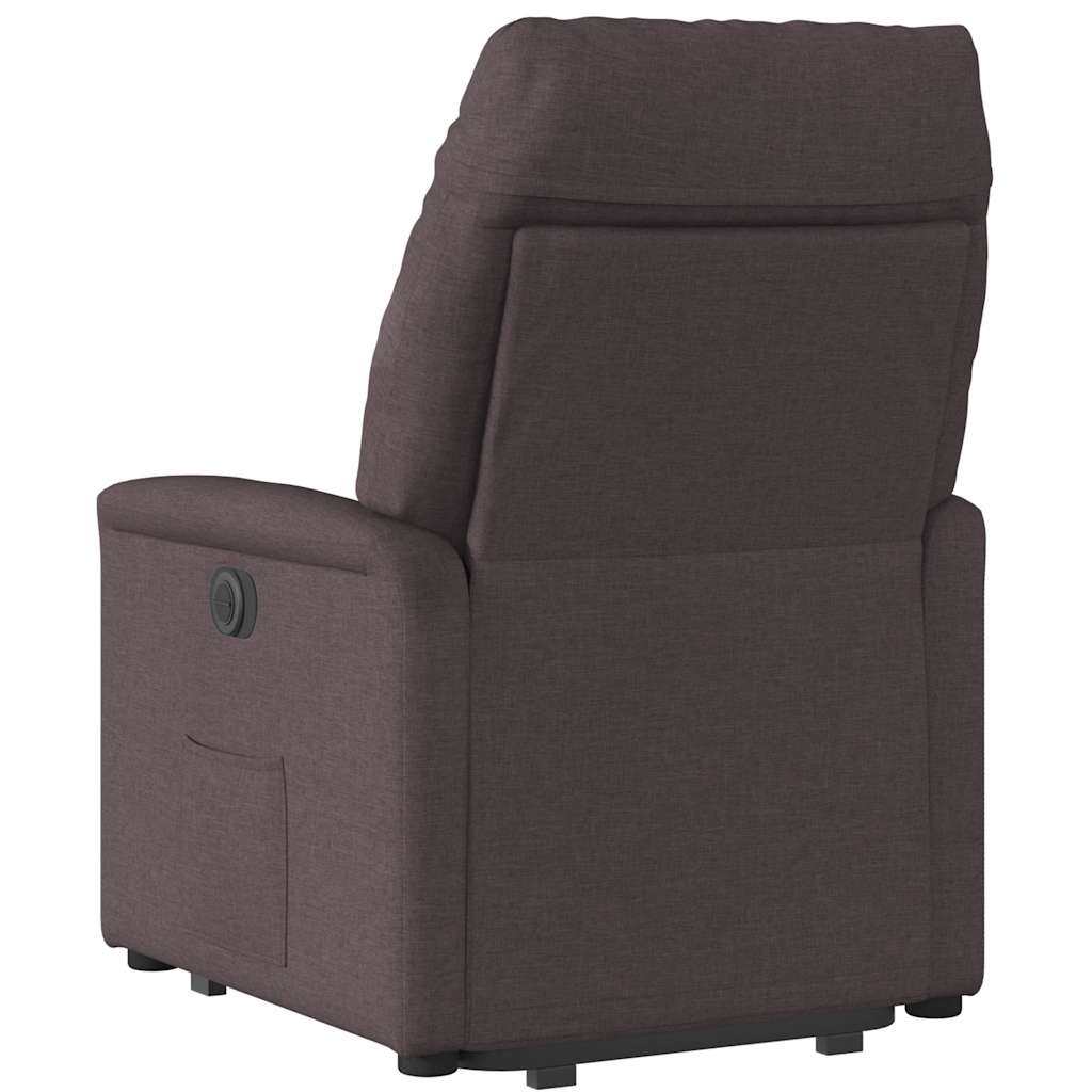 Fauteuil inclinable électrique marron foncé tissu