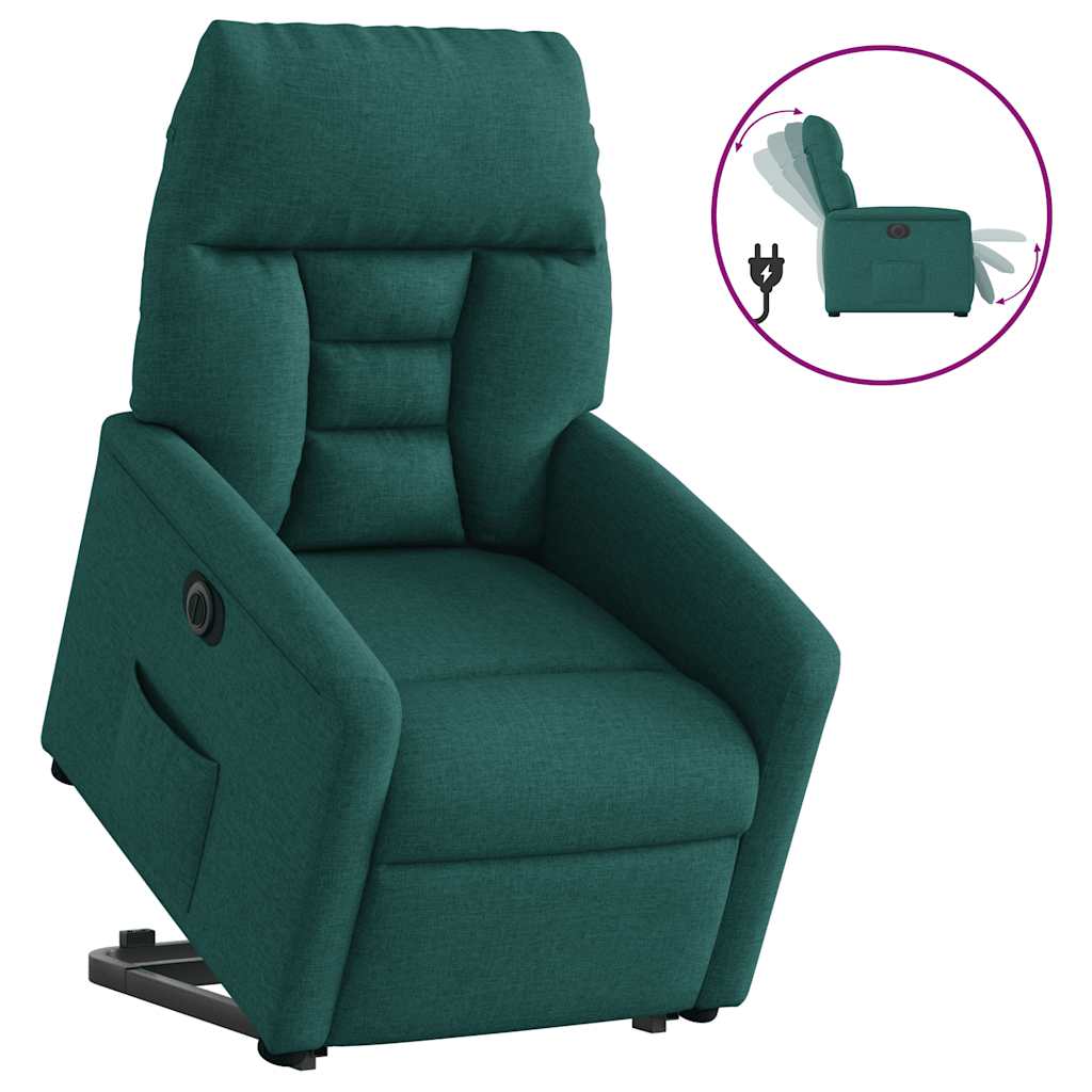 Fauteuil inclinable électrique vert foncé tissu - XIOS