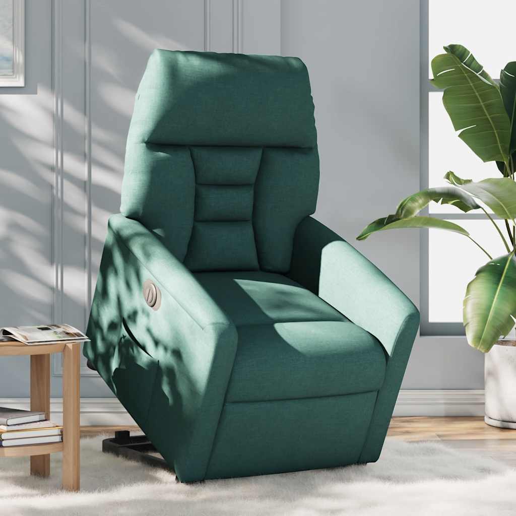 Fauteuil inclinable électrique vert foncé tissu