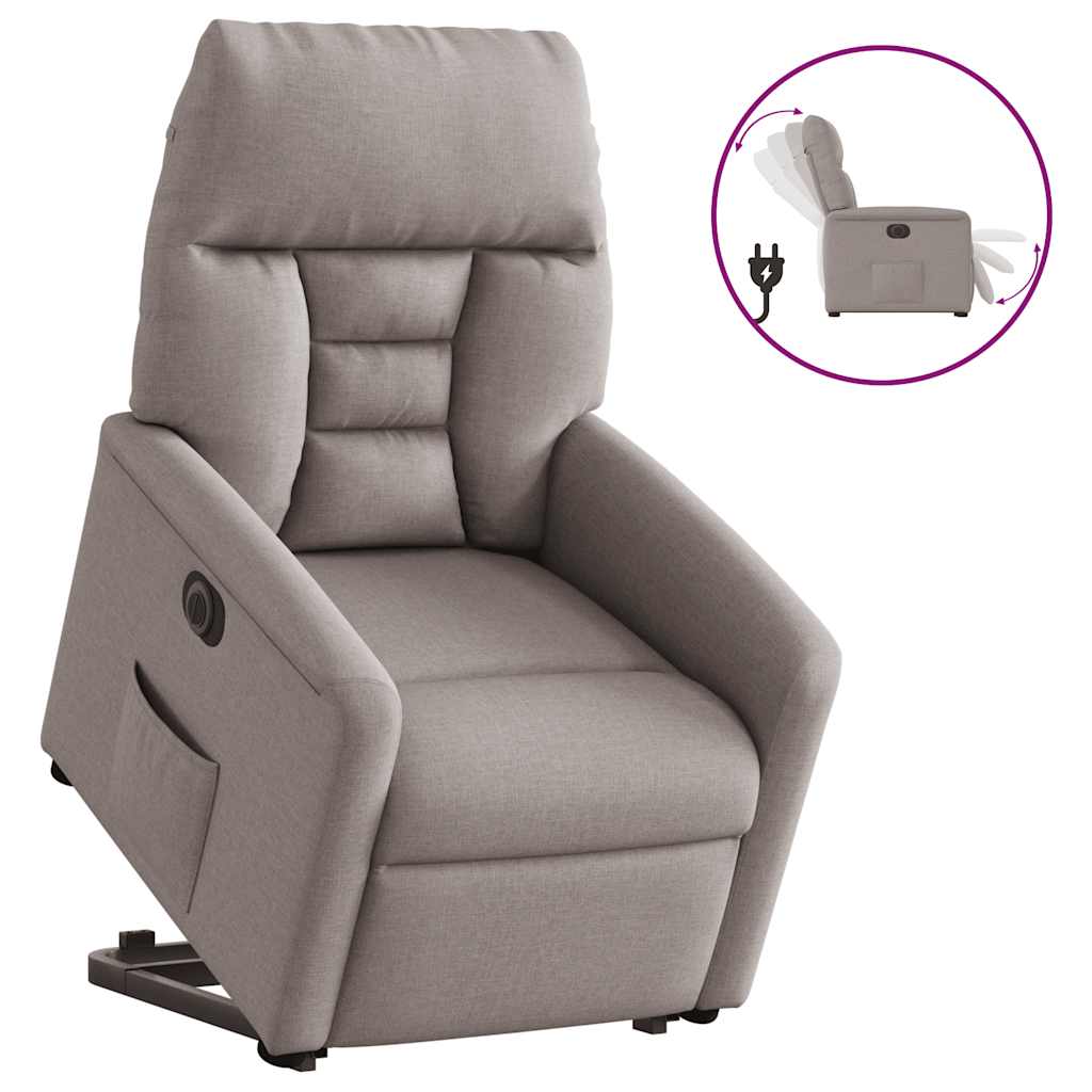 Fauteuil inclinable électrique taupe tissu - XIOS