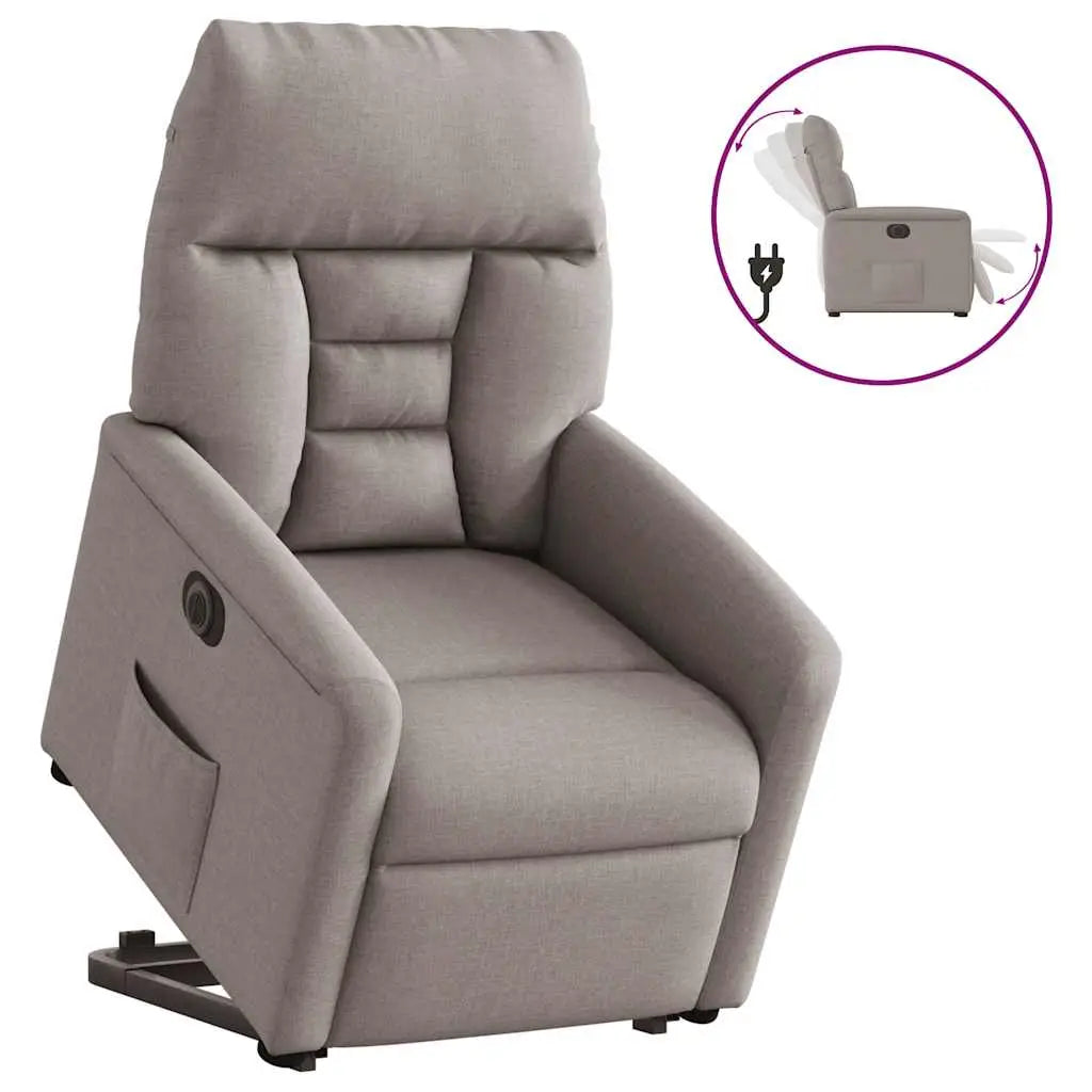 Fauteuil inclinable électrique taupe tissu - XIOS