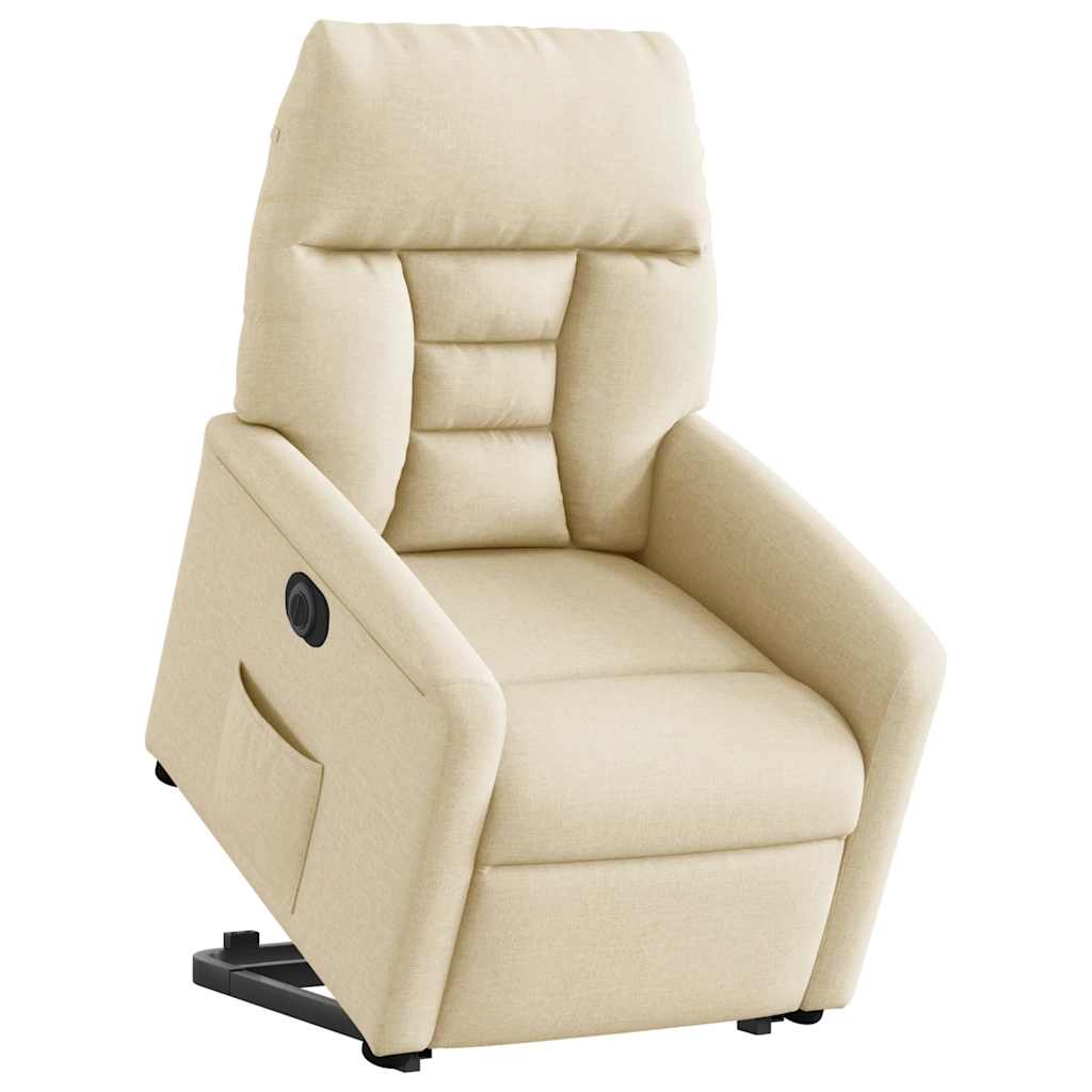 Fauteuil inclinable électrique crème tissu