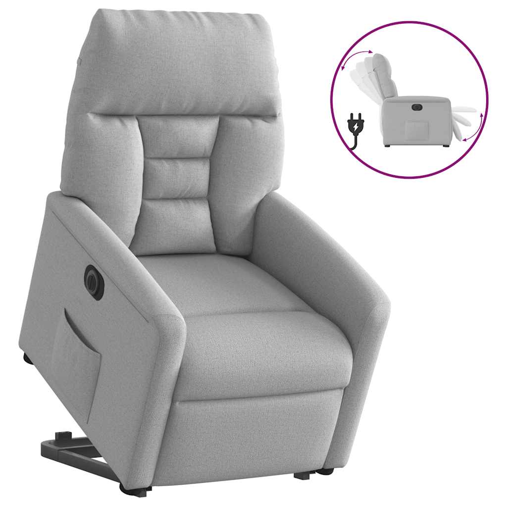 Fauteuil inclinable électrique gris nuage tissu - XIOS