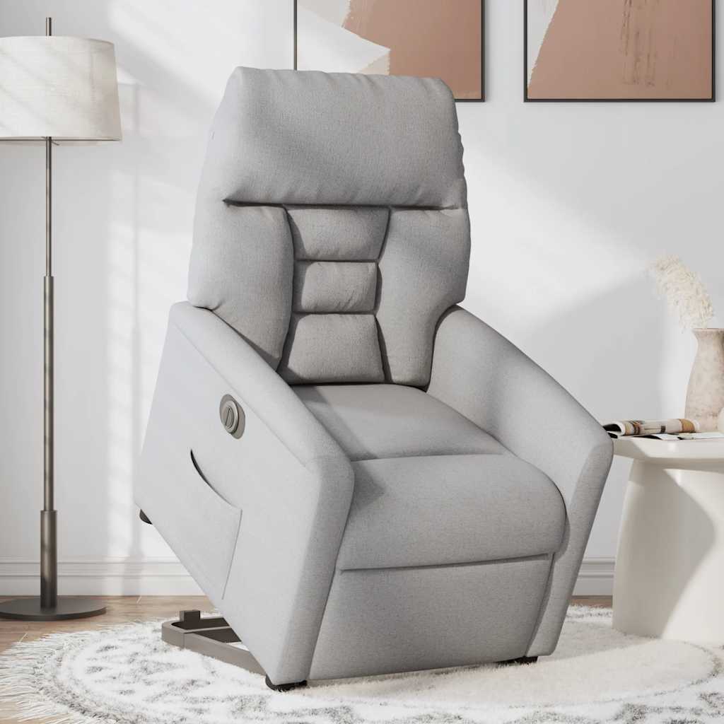 Fauteuil inclinable électrique gris nuage tissu - XIOS