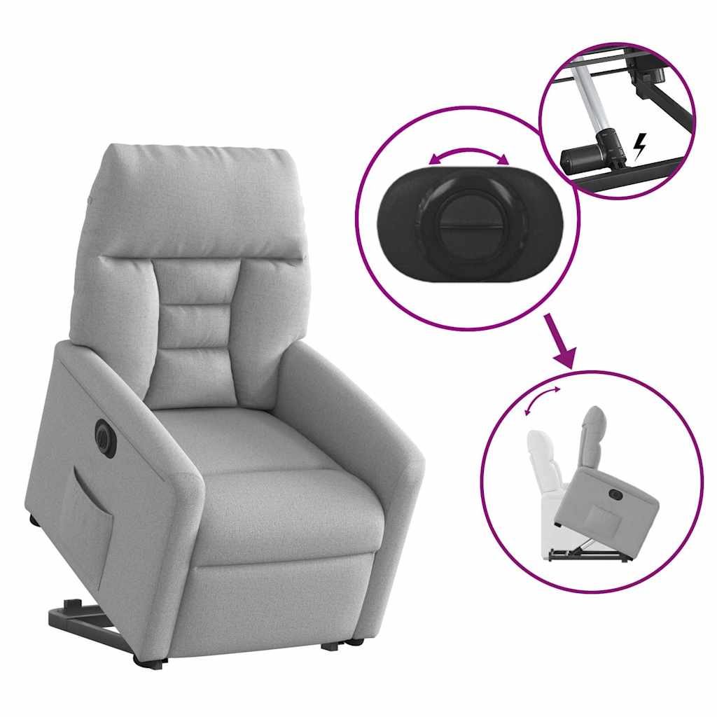 Fauteuil inclinable électrique gris nuage tissu - XIOS