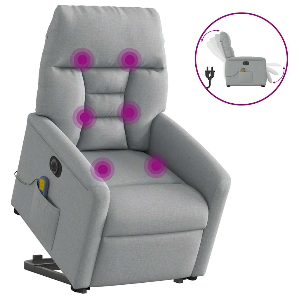 Fauteuil inclinable de massage électrique Gris clair Tissu - XIOS