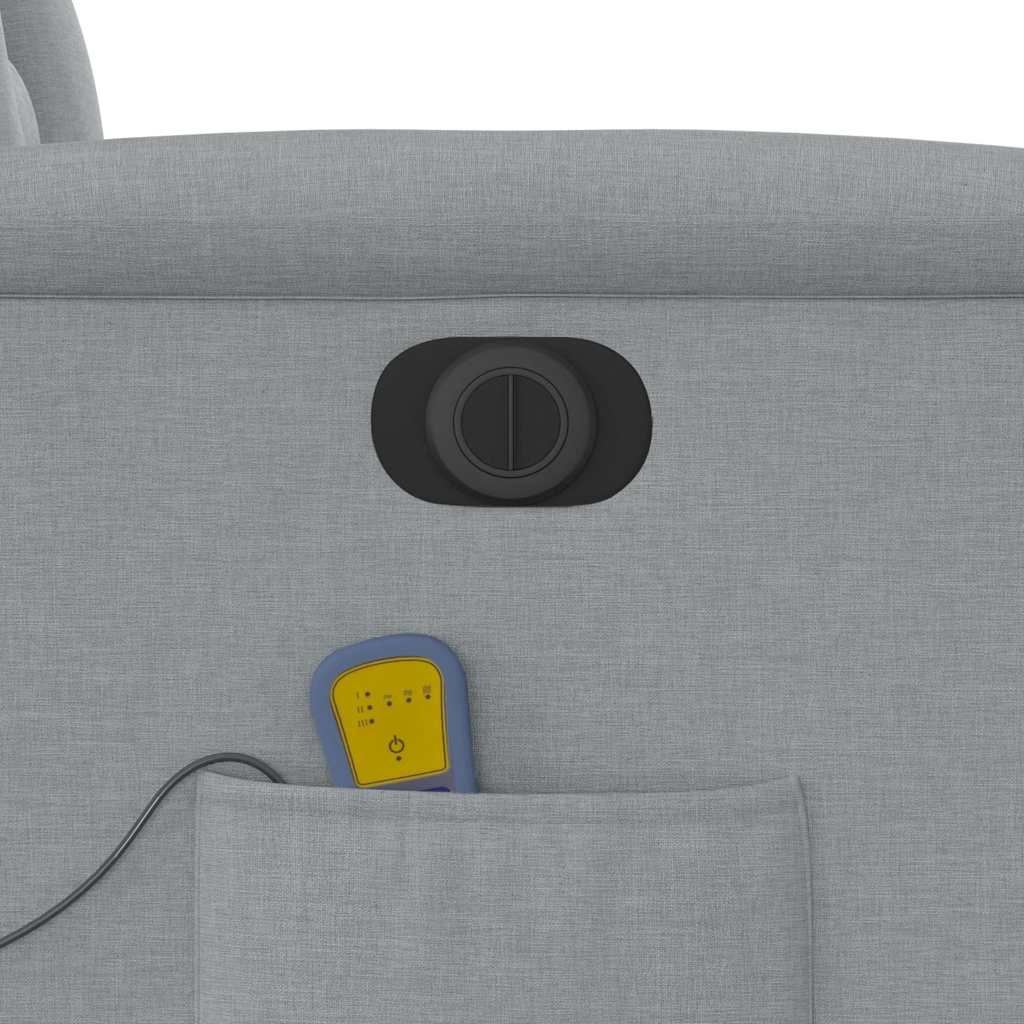 Fauteuil inclinable de massage électrique Gris clair Tissu