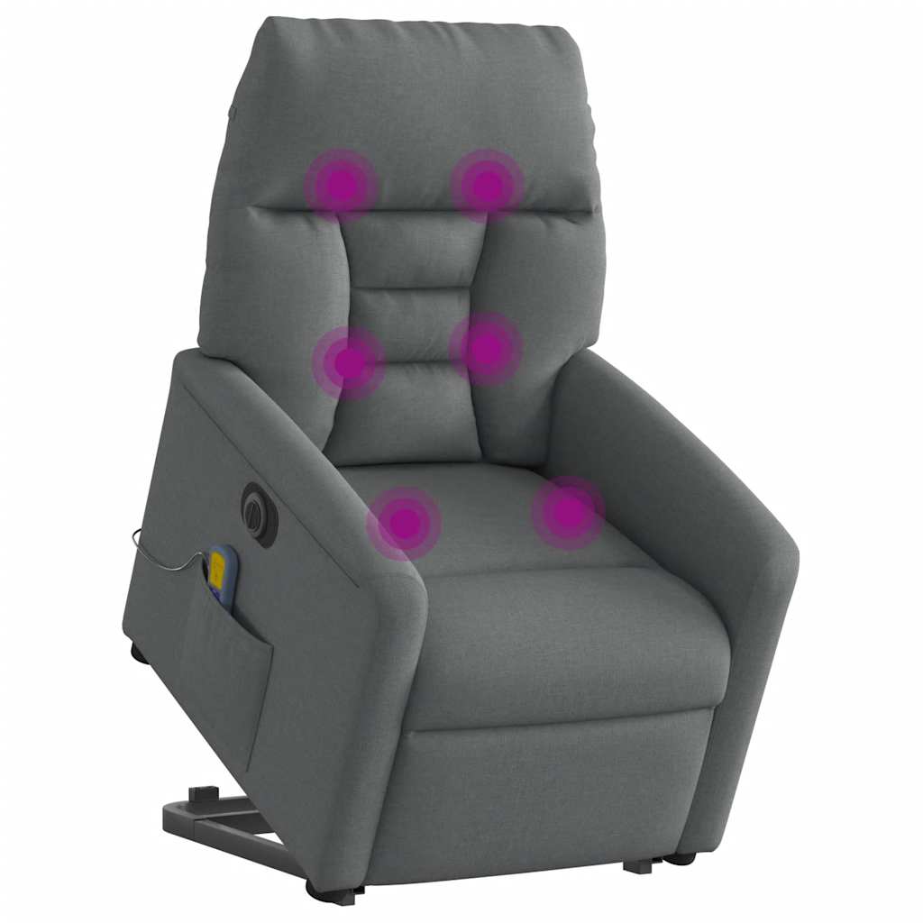 Fauteuil inclinable de massage électrique Gris foncé Tissu - XIOS