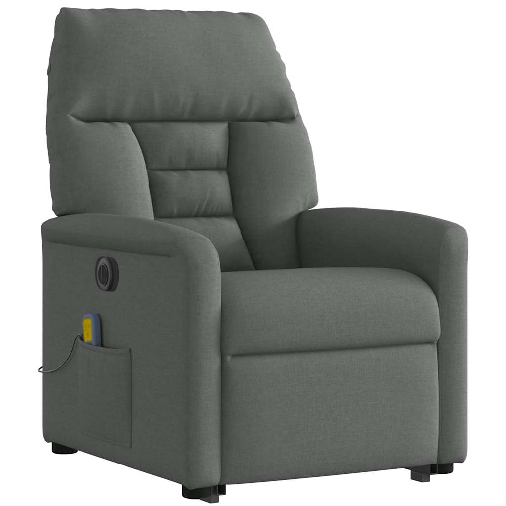 Fauteuil inclinable de massage électrique Gris foncé Tissu - XIOS