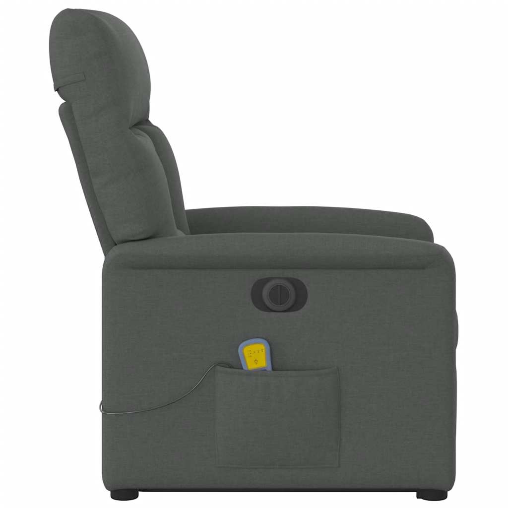 Fauteuil inclinable de massage électrique Gris foncé Tissu - XIOS