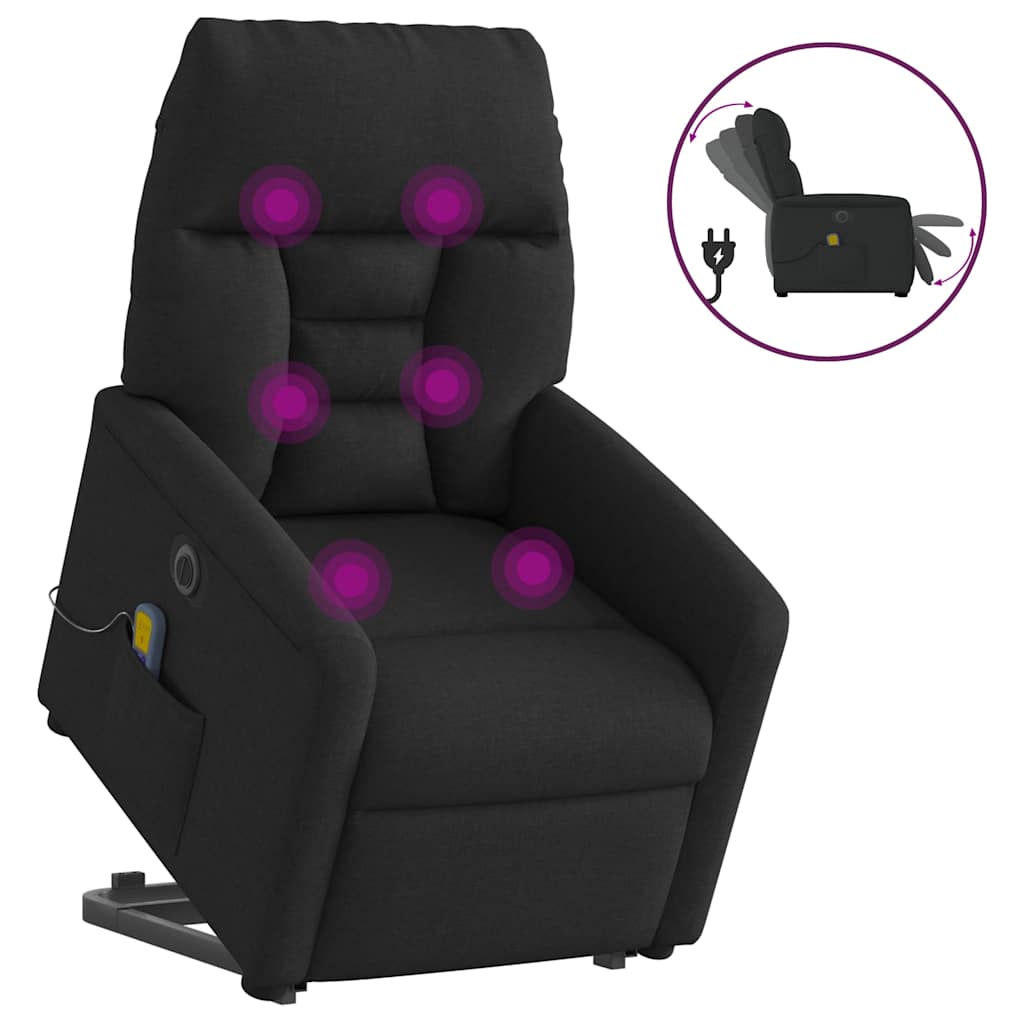 Fauteuil inclinable de massage électrique Noir Tissu - XIOS