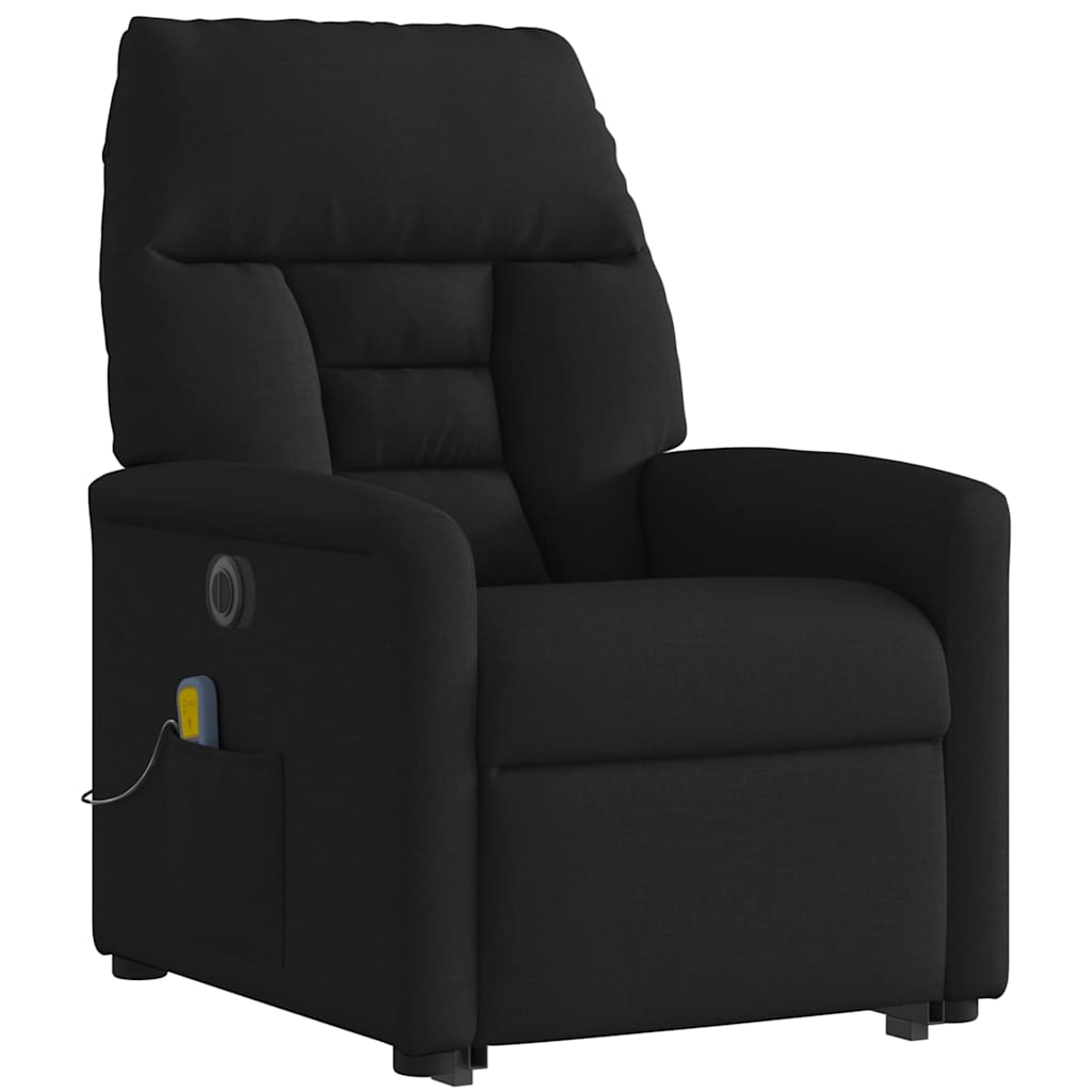 Fauteuil inclinable de massage électrique Noir Tissu