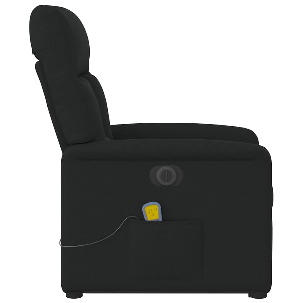 Fauteuil inclinable de massage électrique Noir Tissu
