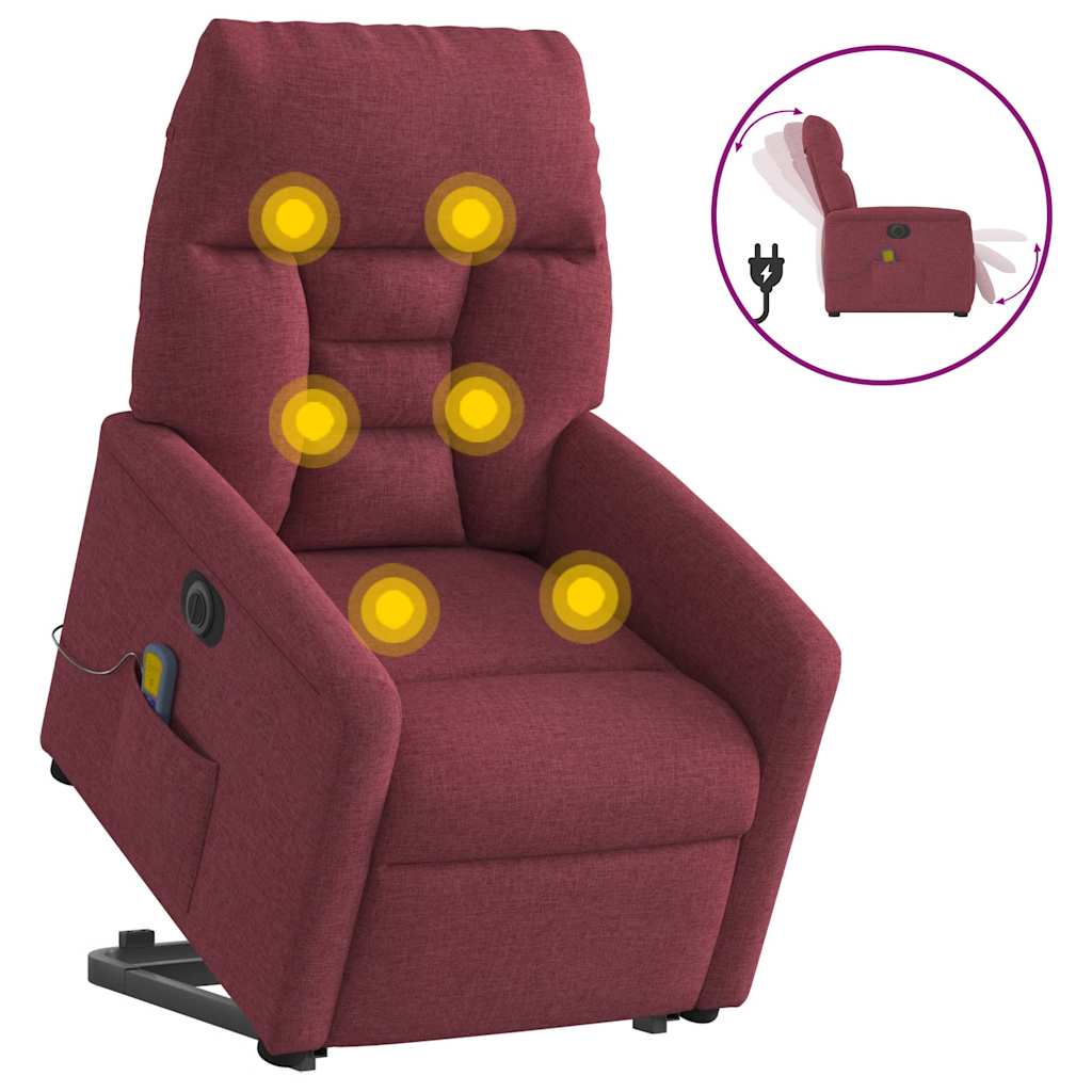 Fauteuil inclinable de massage électrique Rouge bordeaux Tissu - XIOS