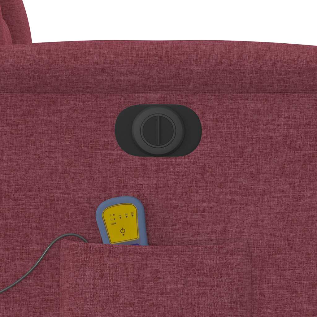 Fauteuil inclinable de massage électrique Rouge bordeaux Tissu