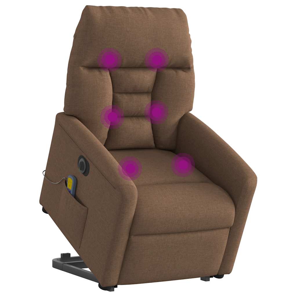 Fauteuil inclinable de massage électrique Marron Tissu - XIOS