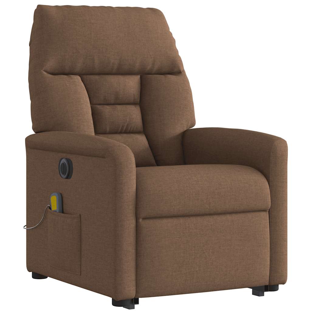 Fauteuil inclinable de massage électrique Marron Tissu - XIOS