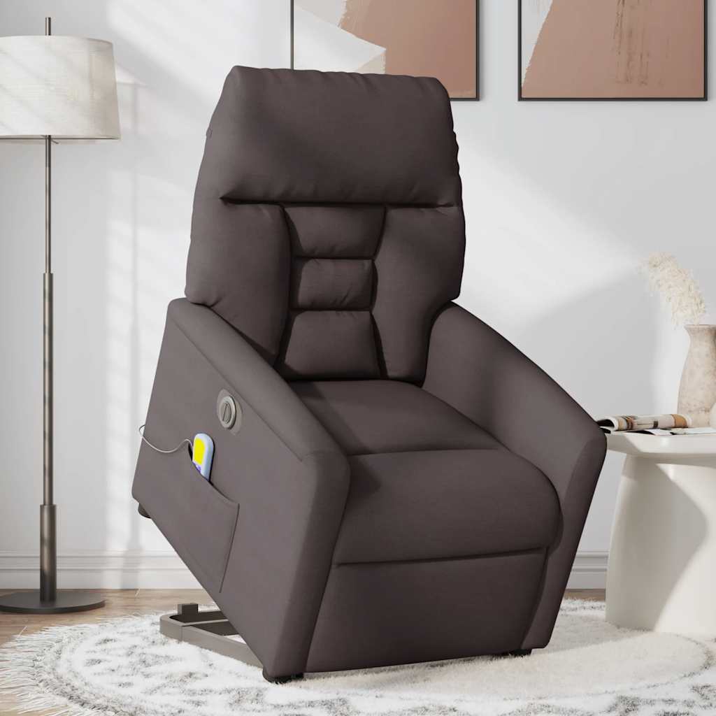 Fauteuil inclinable de massage électrique Marron foncé Tissu - XIOS
