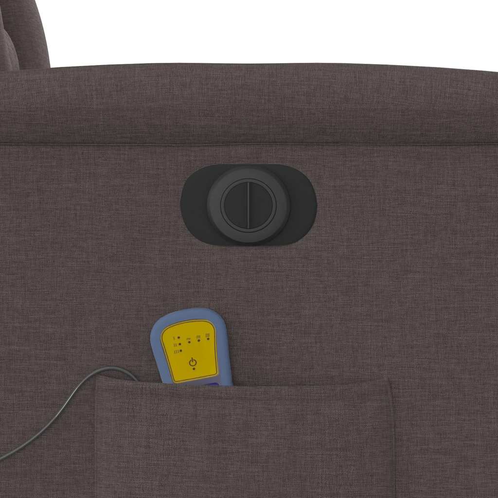 Fauteuil inclinable de massage électrique Marron foncé Tissu