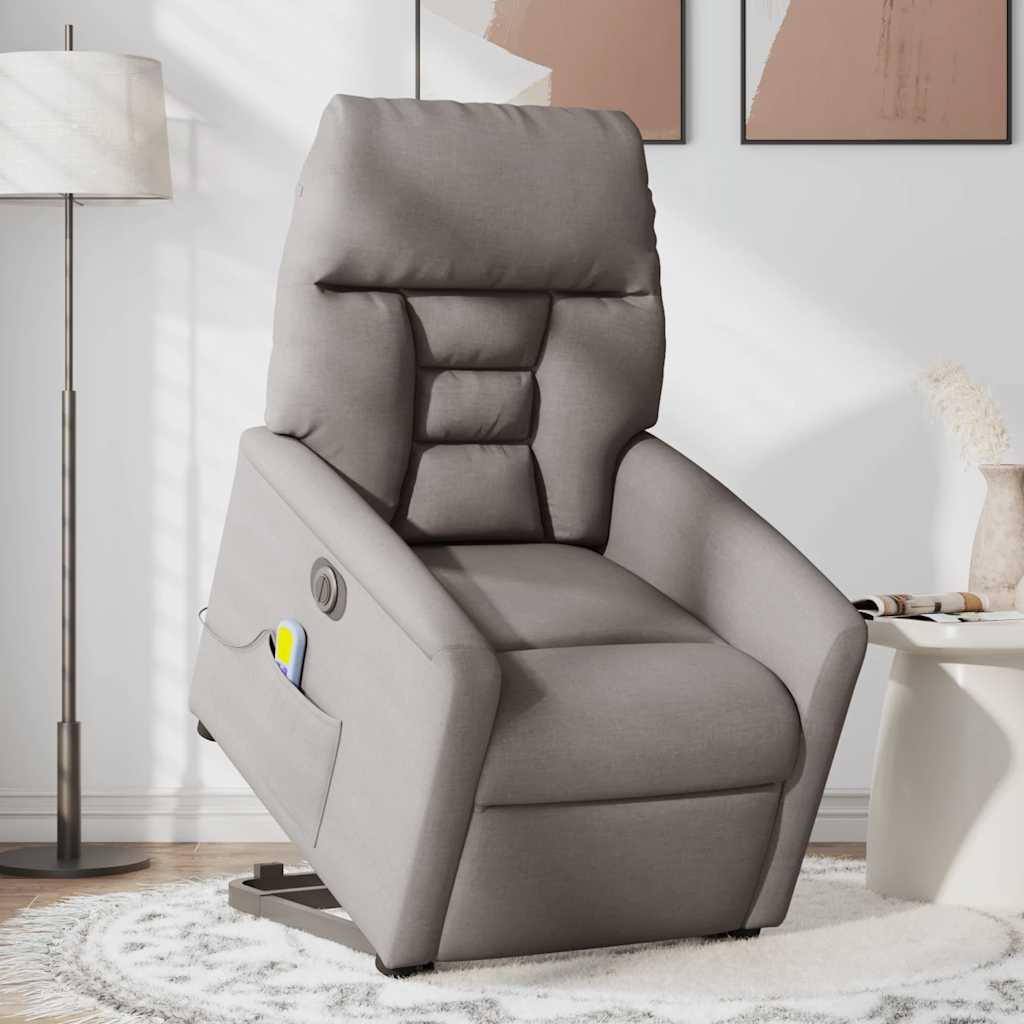 Fauteuil inclinable de massage électrique Taupe Tissu - XIOS