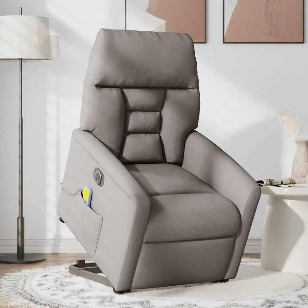 Fauteuil inclinable de massage électrique Taupe Tissu - XIOS
