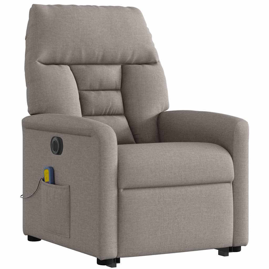 Fauteuil inclinable de massage électrique Taupe Tissu - XIOS