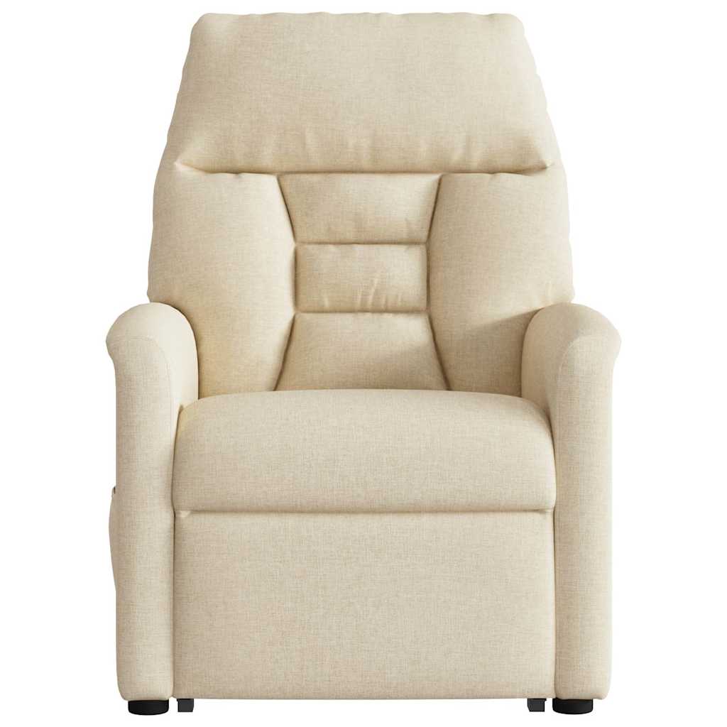 Fauteuil inclinable de massage électrique Crème Tissu