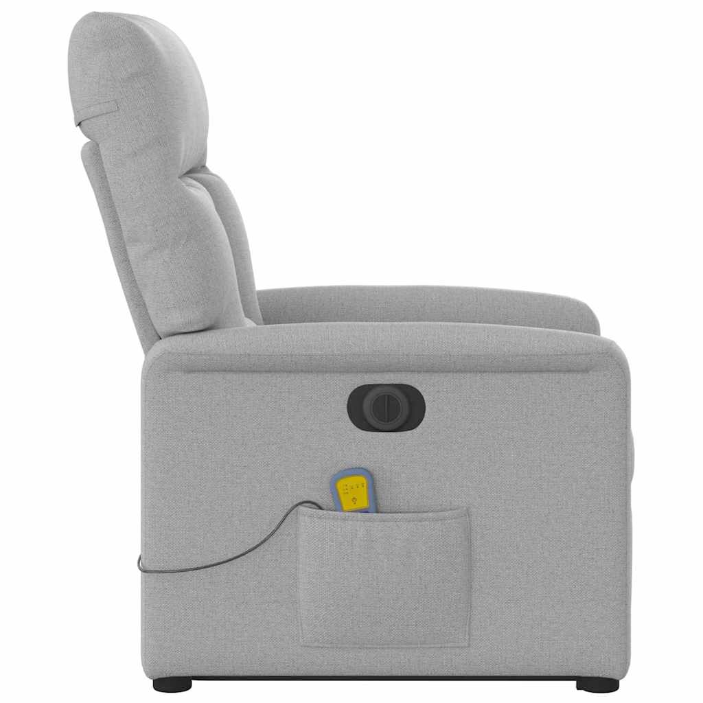 Fauteuil inclinable de massage électrique gris nuage tissu