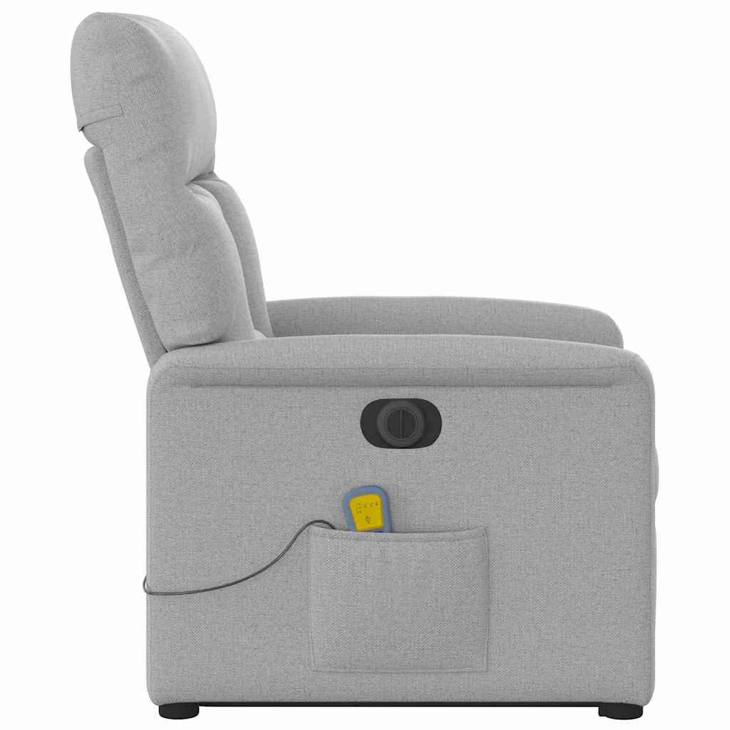 Fauteuil inclinable de massage électrique gris nuage tissu - XIOS