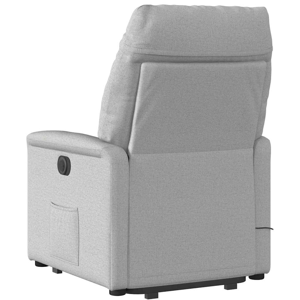 Fauteuil inclinable de massage électrique gris nuage tissu - XIOS