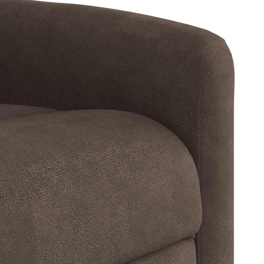Fauteuil inclinable électrique marron tissu microfibre