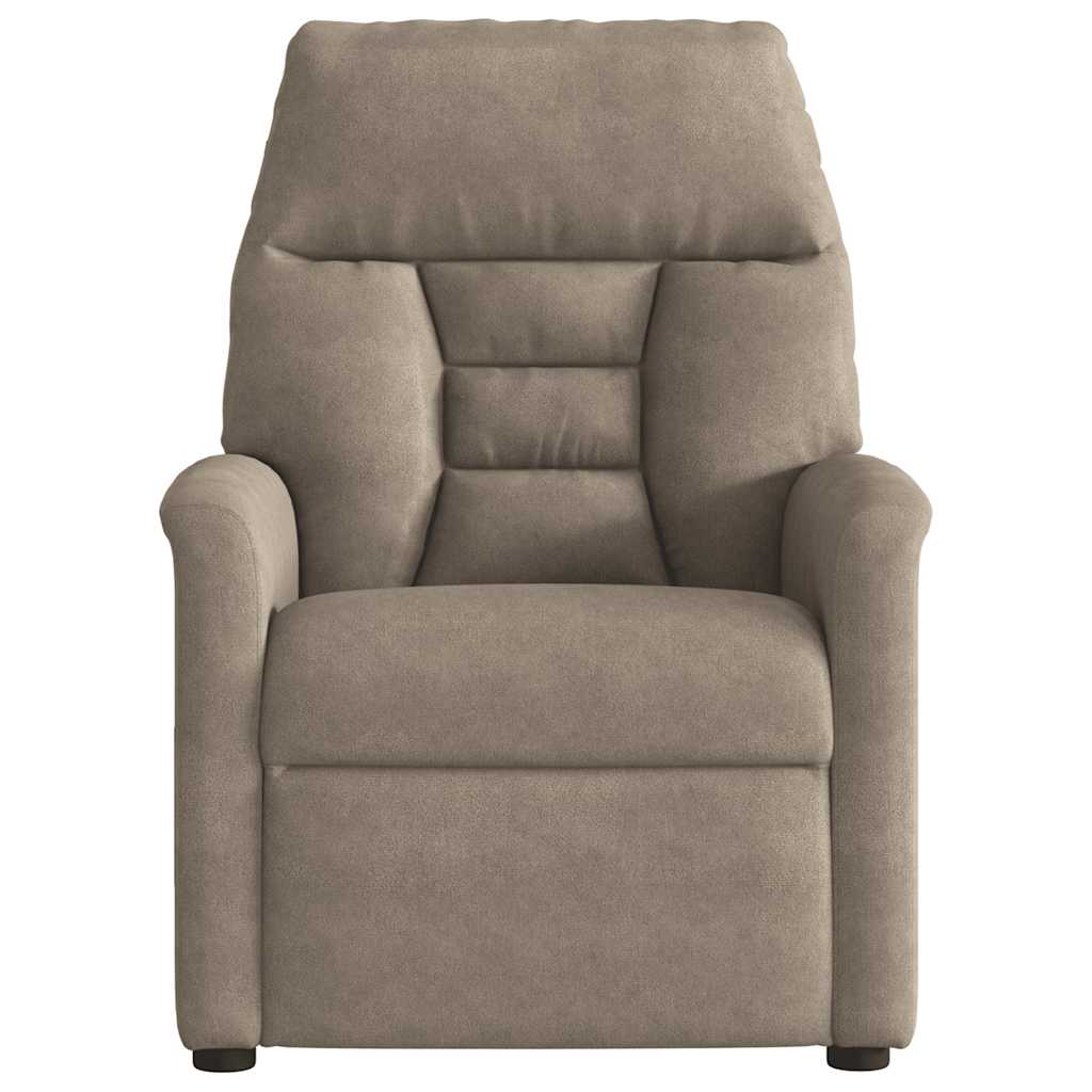 Fauteuil inclinable électrique taupe tissu microfibre