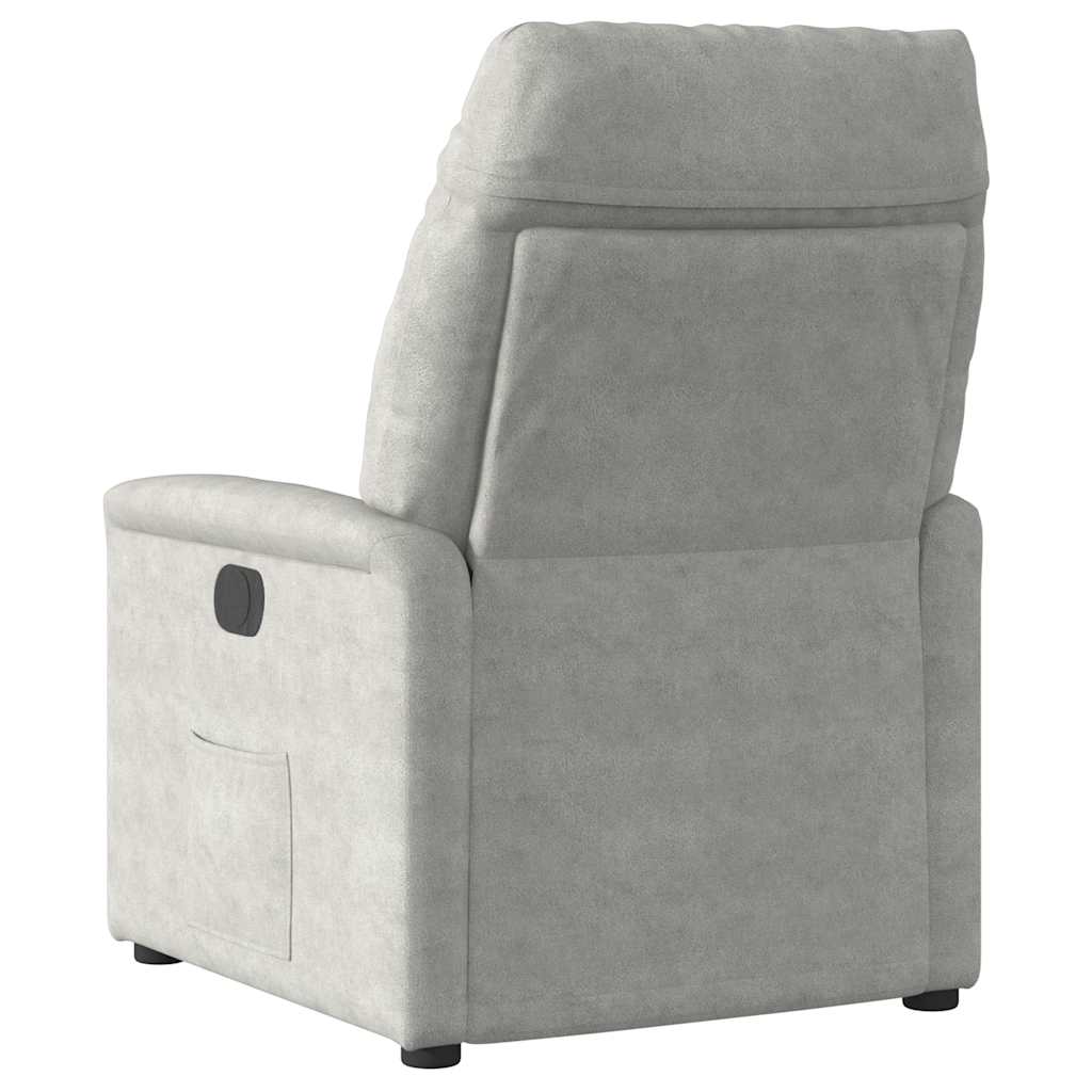 Fauteuil inclinable électrique gris clair tissu microfibre