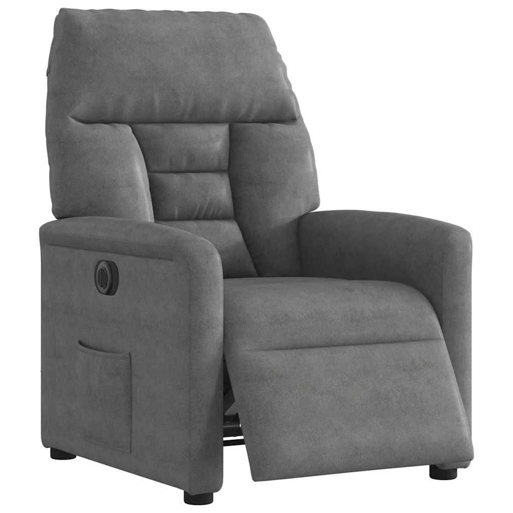 Fauteuil inclinable électrique gris foncé tissu microfibre - XIOS