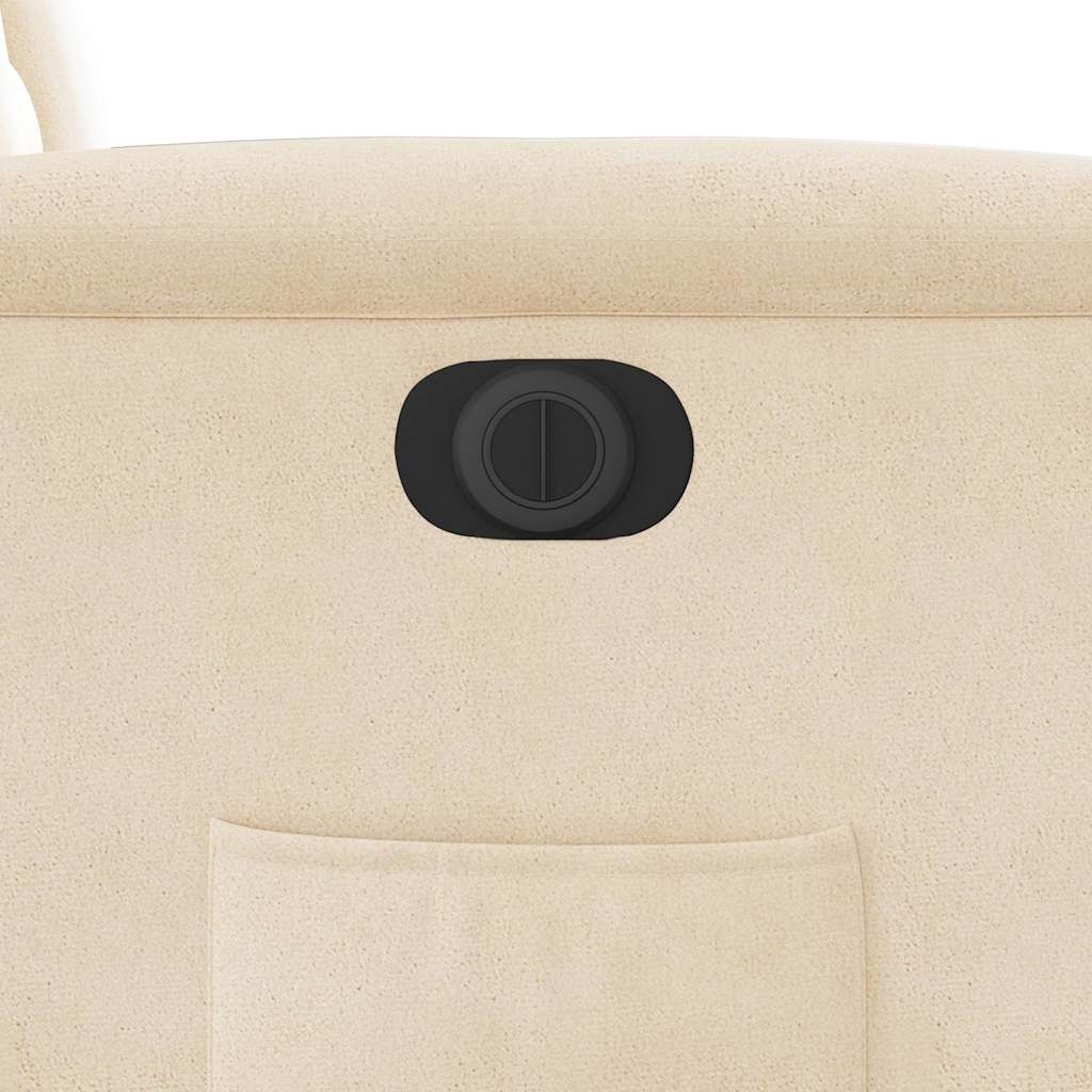 Fauteuil inclinable électrique beige tissu microfibre