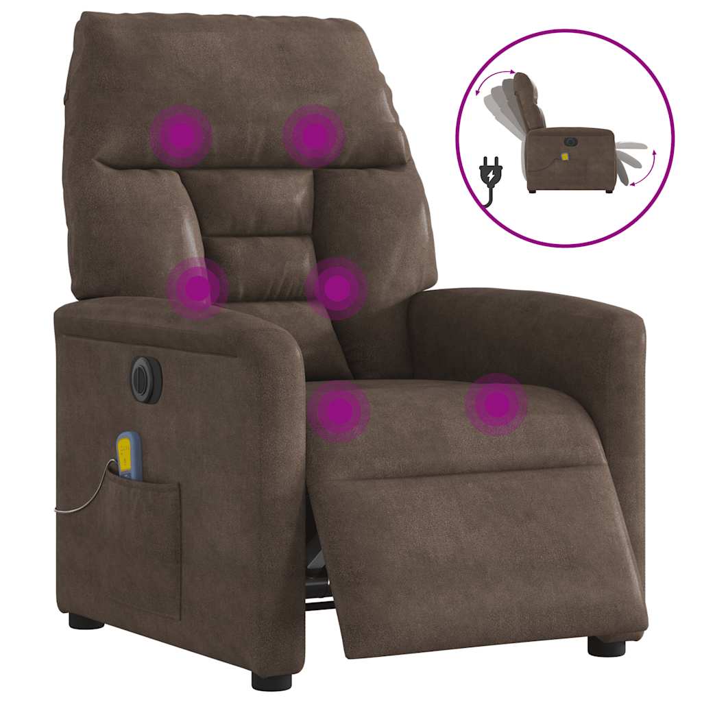 Fauteuil inclinable de massage électrique marron