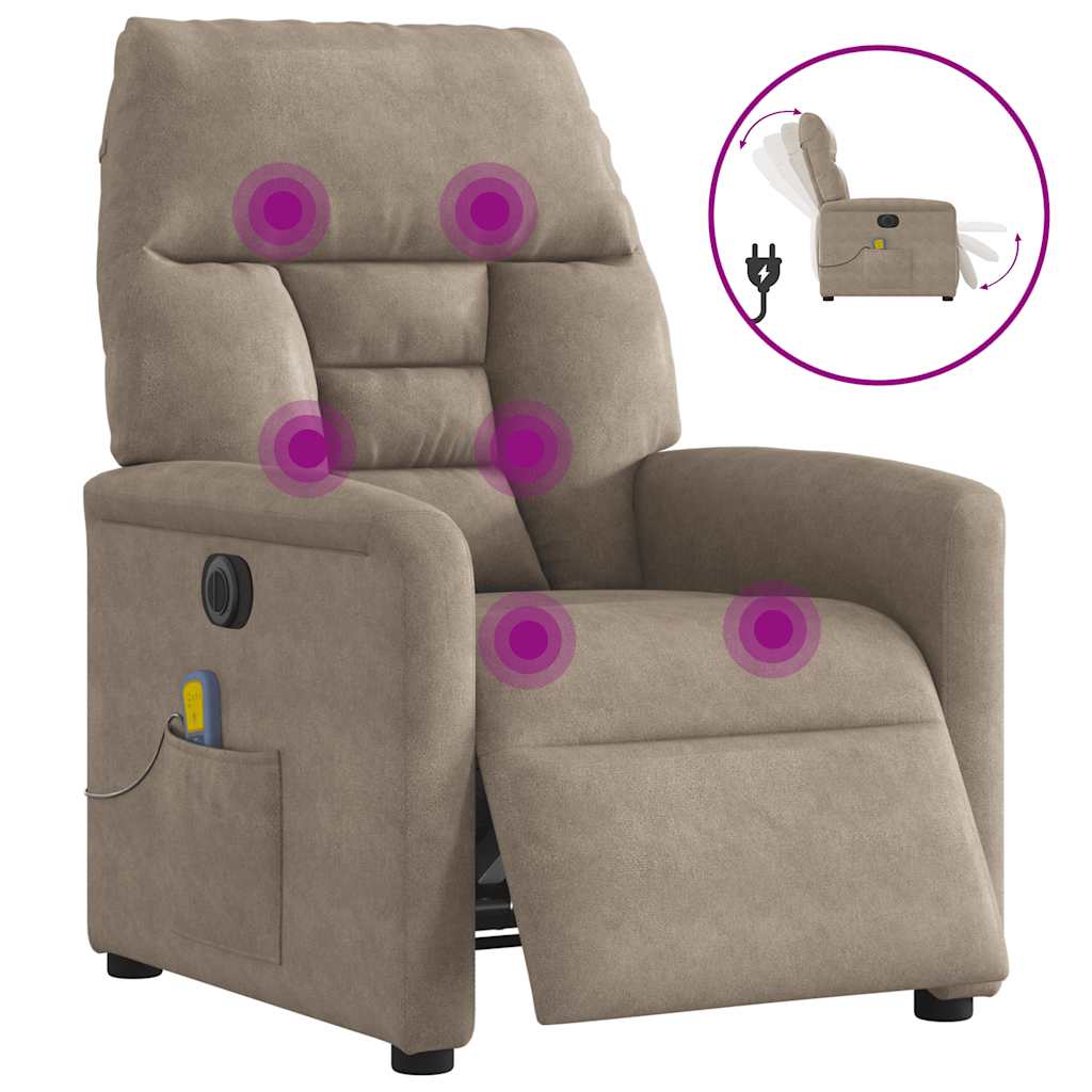Fauteuil inclinable de massage électrique taupe