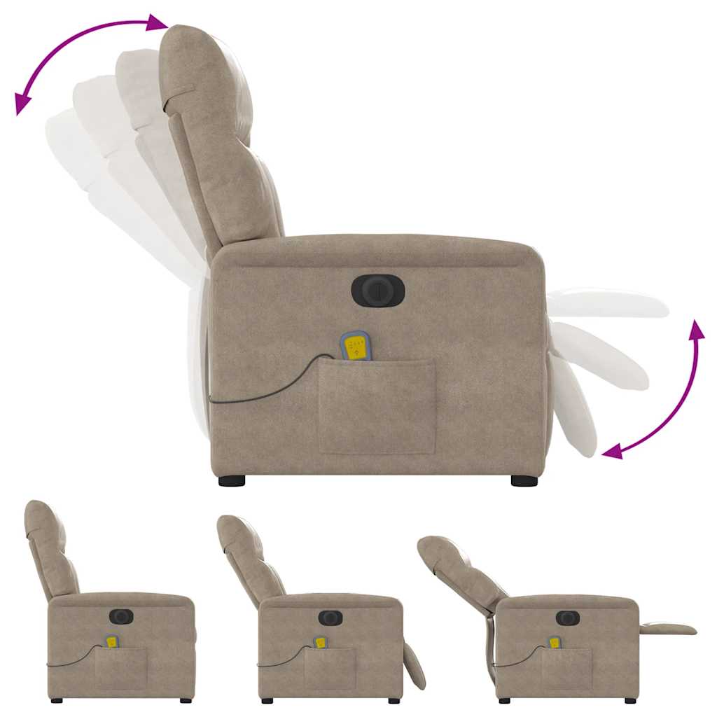 Fauteuil inclinable de massage électrique taupe