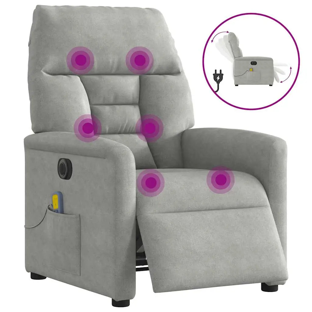 Fauteuil inclinable de massage électrique gris clair - XIOS