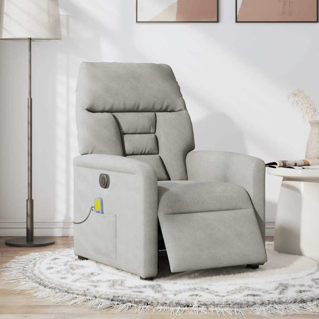 Fauteuil inclinable de massage électrique gris clair