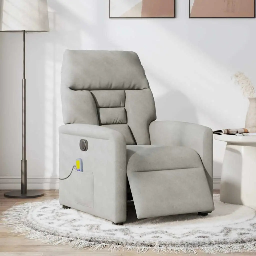 Fauteuil inclinable de massage électrique gris clair - XIOS