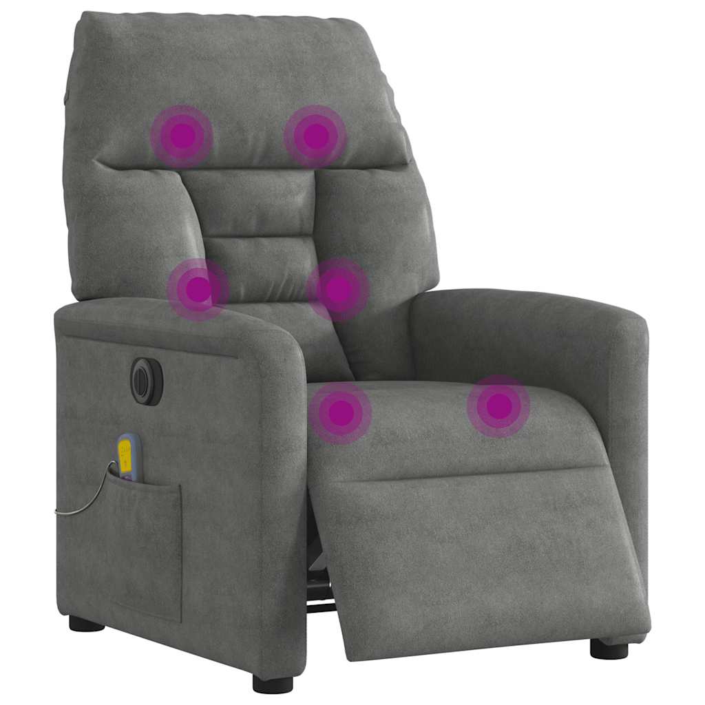 Fauteuil inclinable de massage électrique gris foncé